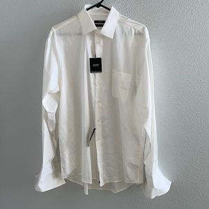 Alfani white long sleeve men dress shirt NWT